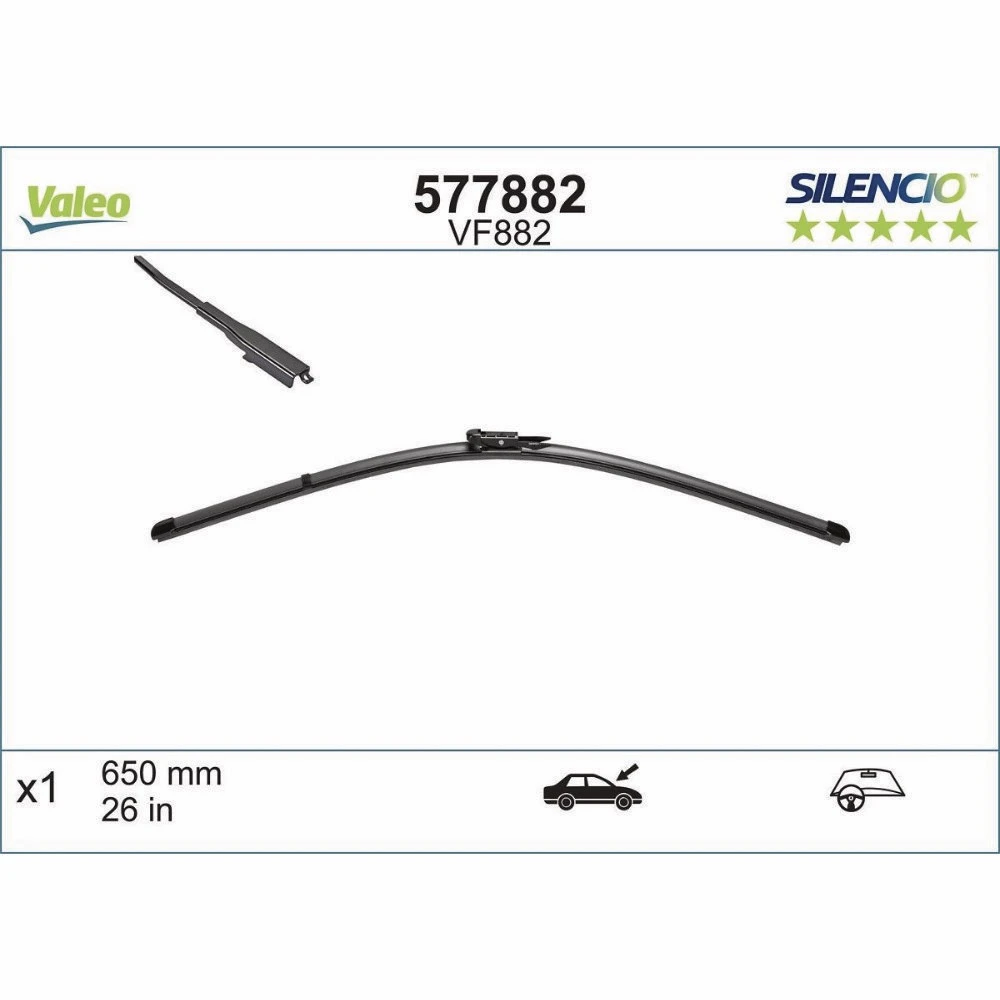 Wiper blades Valeo Silencio Flat for Citroen C1