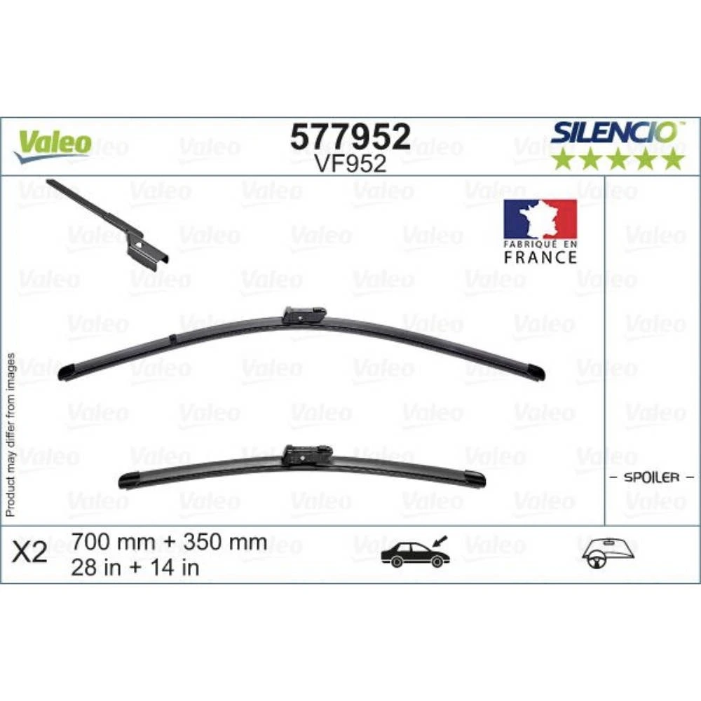 Front wiper blade set Valeo Silencio Flat 700 & 350 mm for Ford Puma Gen-E 2024-2026