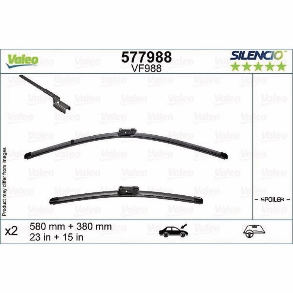 Wiper blades Valeo Silencio Flat for Lancia Musa