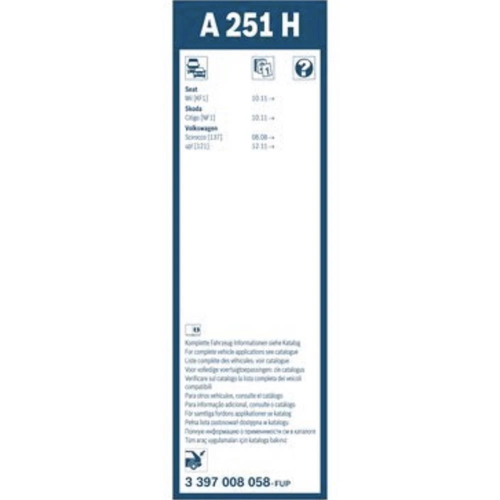 Rear wiper blade BOSCH Rear 250 mm for DS DS4 2021-2026