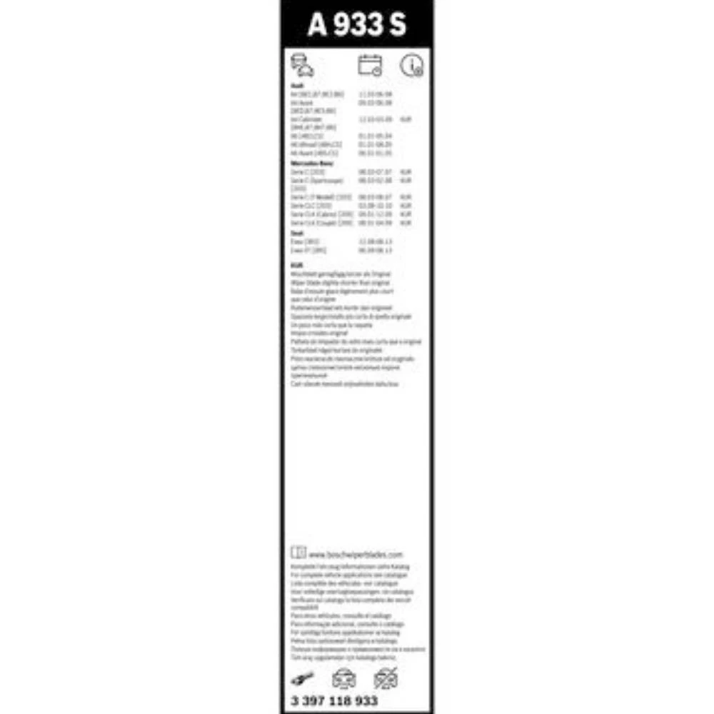 Front wiper blade set BOSCH AeroTwin 550 & 550 mm for Mercedes CLK Class 2001-2009