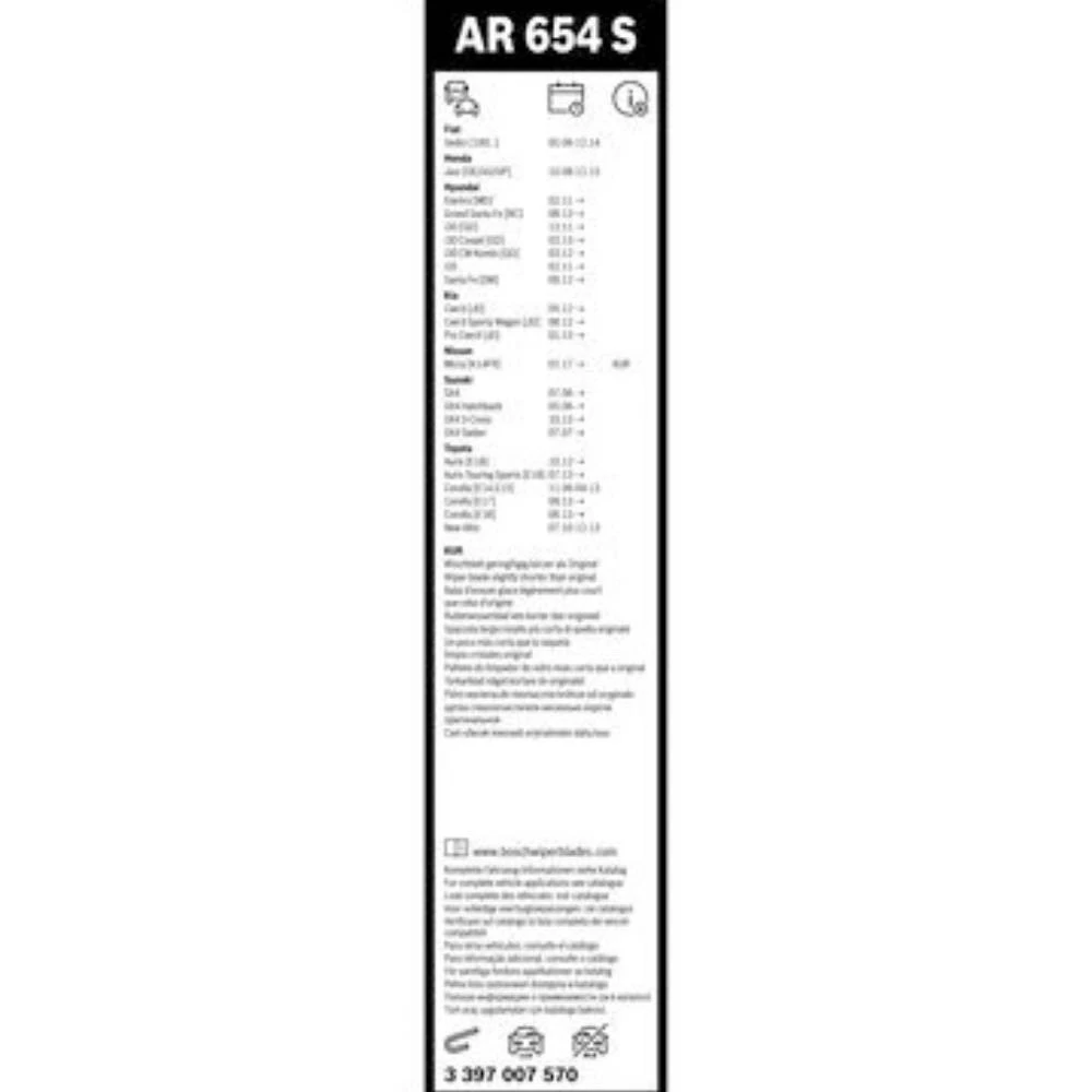 Front wiper blade set BOSCH AeroTwin 650 & 350 mm for FAW Vita 2012-2026