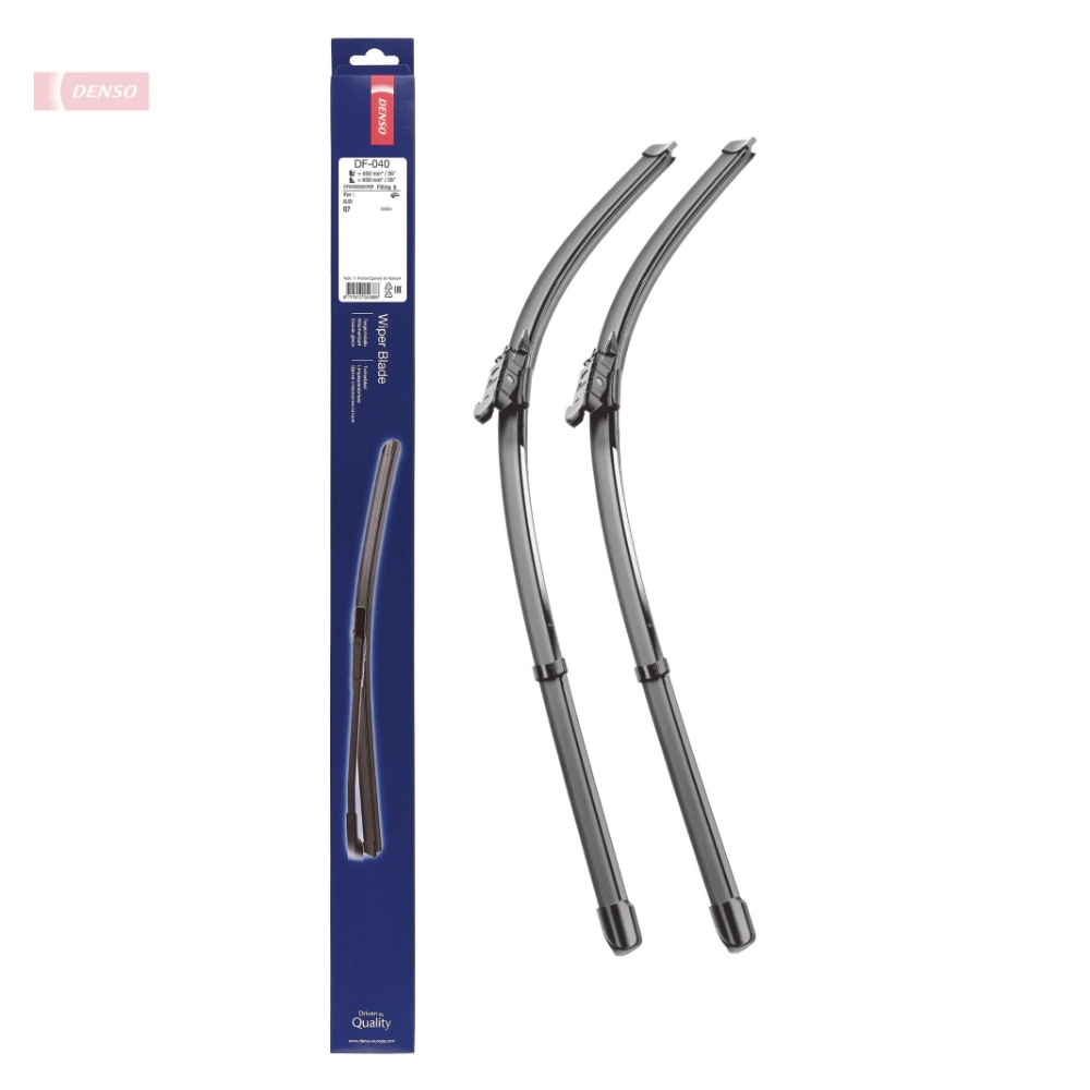 Front wiper blade set Denso Flat 650 & 650 mm for SEAT Leon 2 2009-2012