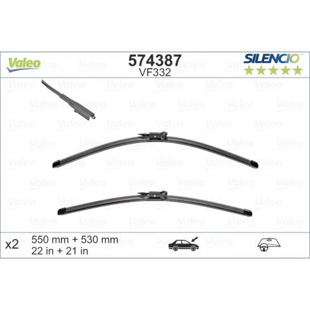 Wiper blades Valeo Silencio Flat for Audi TT