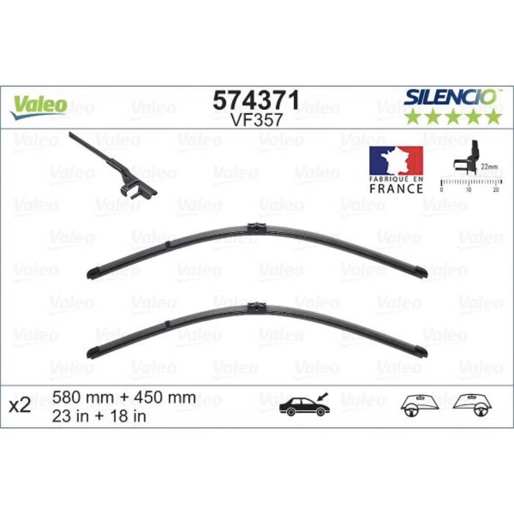 Wiper blades Valeo Silencio Flat for Alfa Romeo 159