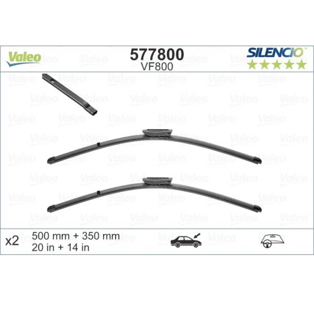 Wiper blades Valeo Silencio Flat for Smart Forfour