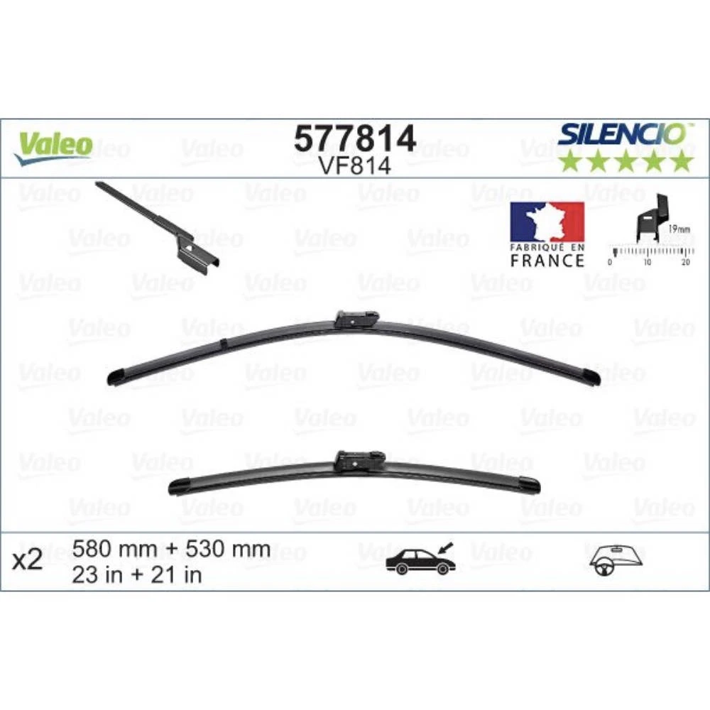 Wiper blades Valeo Silencio Flat for Range Rover Evoque