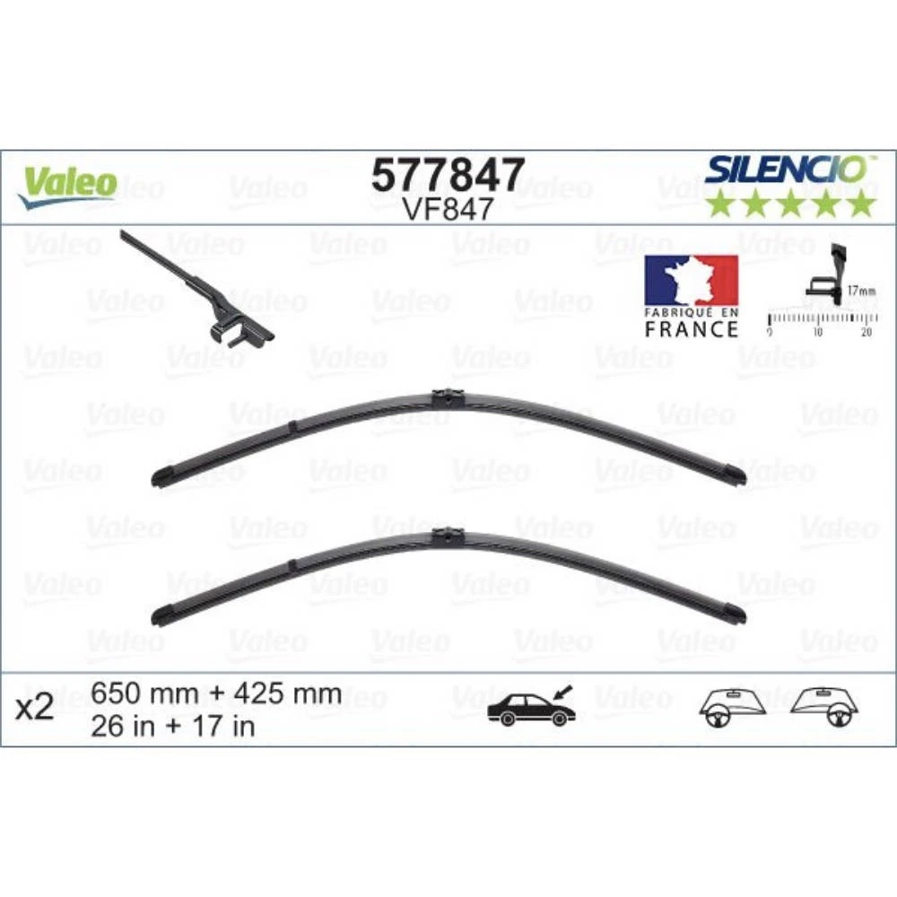 Wiper blades Valeo Silencio Flat for Rolls-Royce Ghost