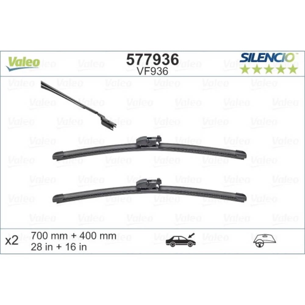 Wiper blades Valeo Silencio Flat for Toyota Prius