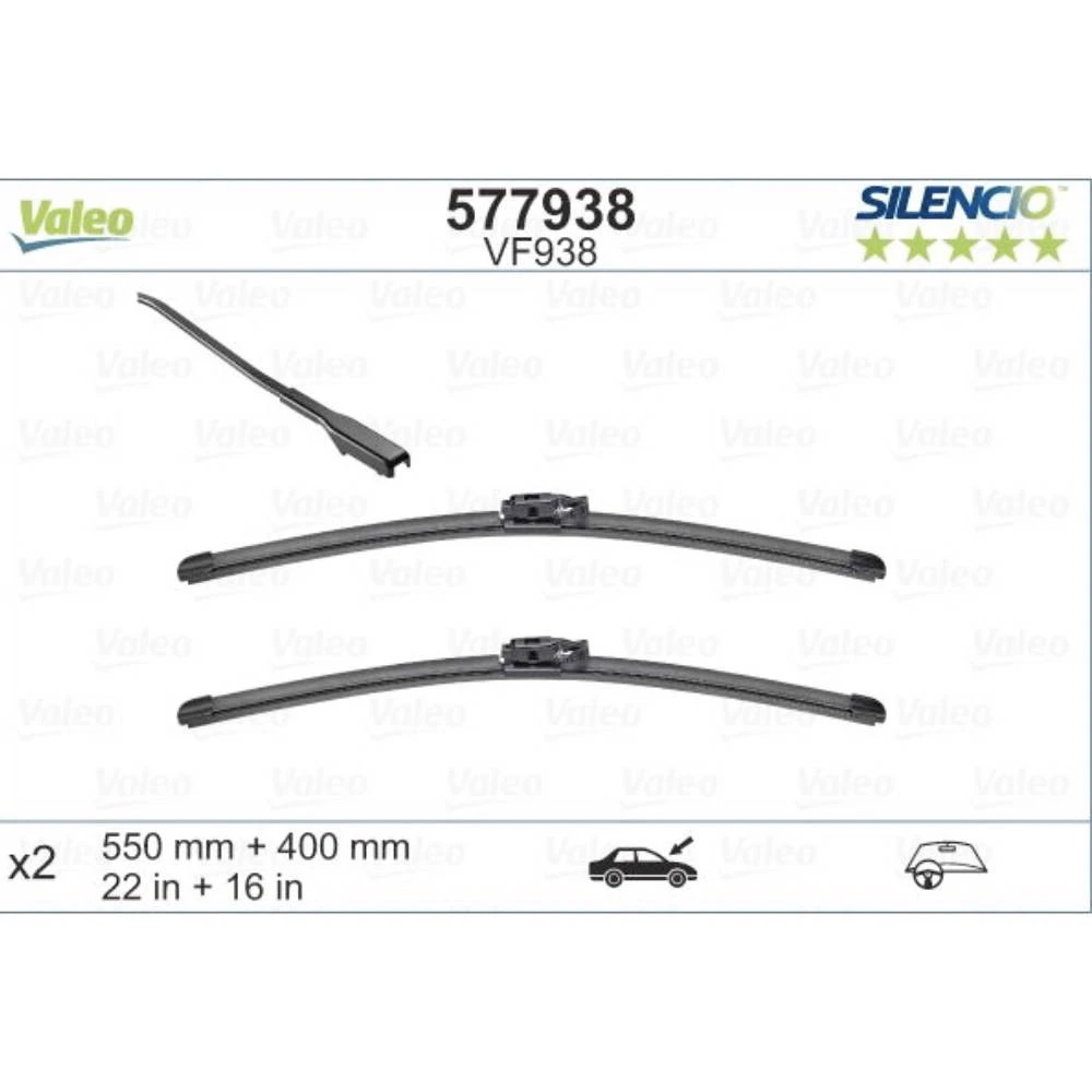 Wiper blades Valeo Silencio Flat for Dacia Lodgy