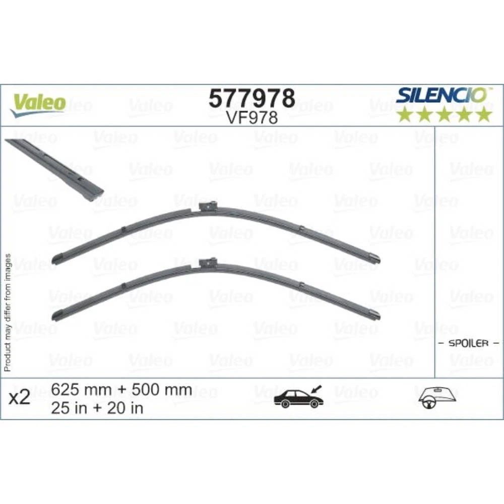 Wiper blades Valeo Silencio Flat for Lamborghini Urus