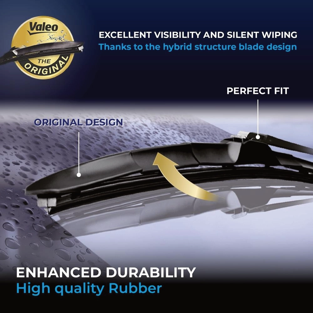 Front wiper blade set Valeo Silencio Hybrid 530 & 530 mm for Audi 80 B3 B4 Avant 1986-1996