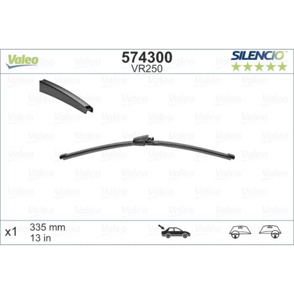Rear wiper blade Valeo Silencio Rear 335 mm for SEAT Ibiza 4 ST 2011-2017