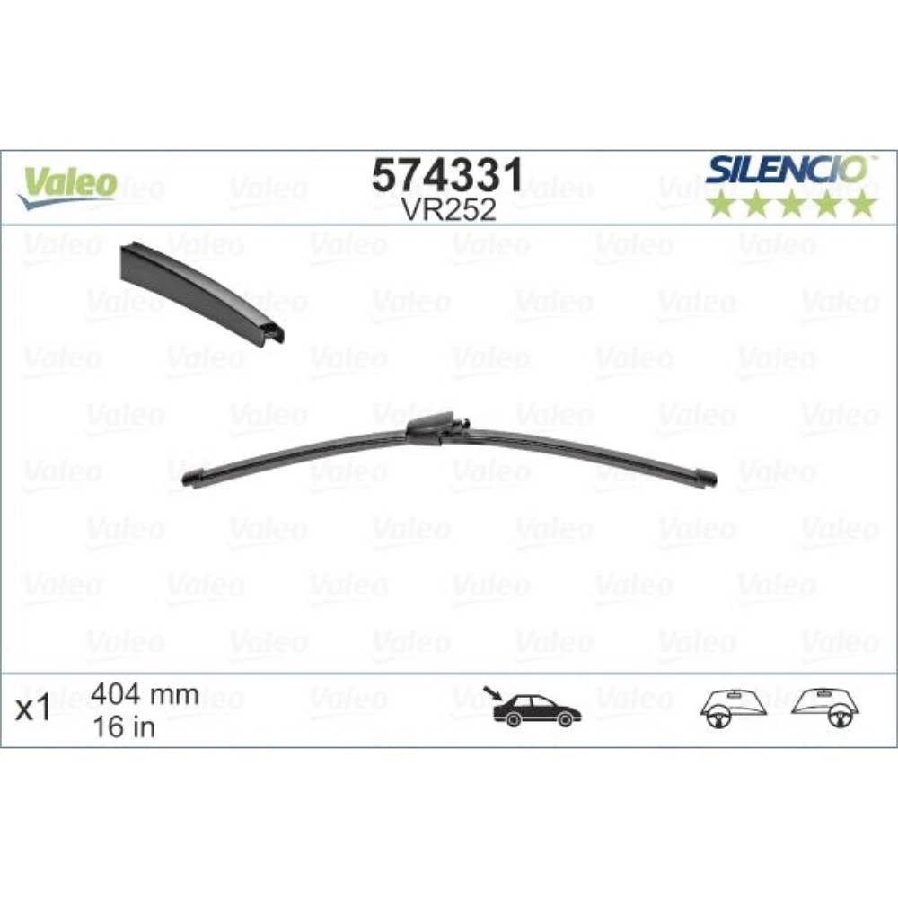 Rear wiper blade Valeo Silencio Rear 404 mm for Volkswagen Transporter T5 2003-2013