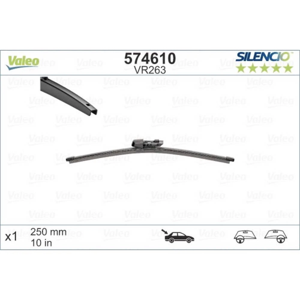 Rear wiper blade Valeo Silencio Rear 250 mm for DS DS4 2021-2026
