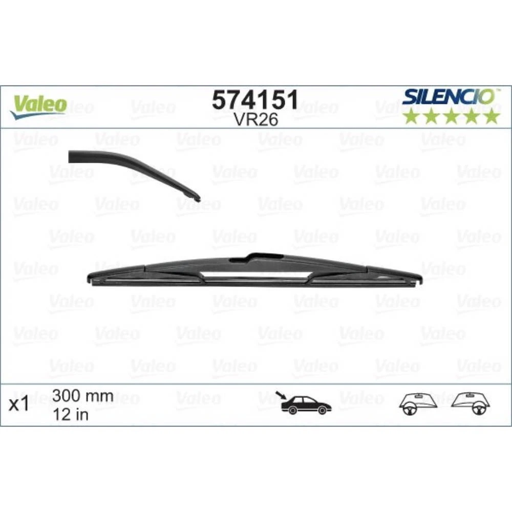 Rear wiper blade Valeo Silencio Rear 300 mm for Citroen C5 Break 2001-2003