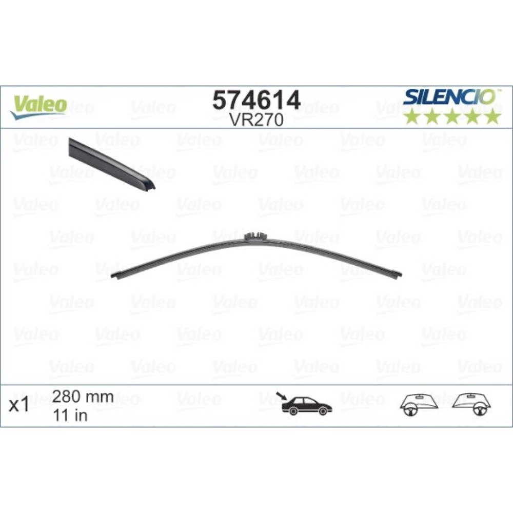 Rear wiper blade Valeo Silencio Rear 280 mm for Lincoln Nautilus 1 2018-2023