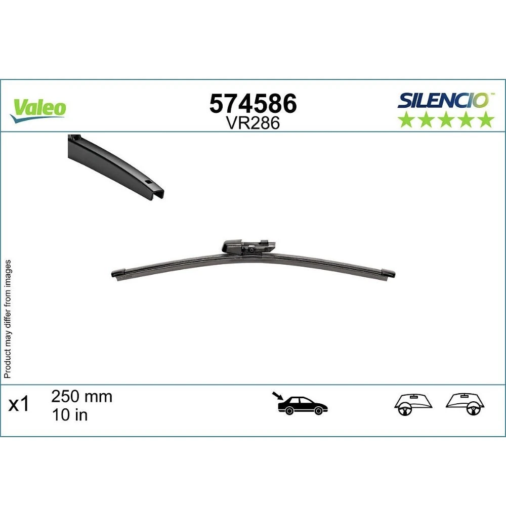 Rear wiper blade Valeo Silencio Rear 250 mm for Volkswagen Talagon 2021-2026