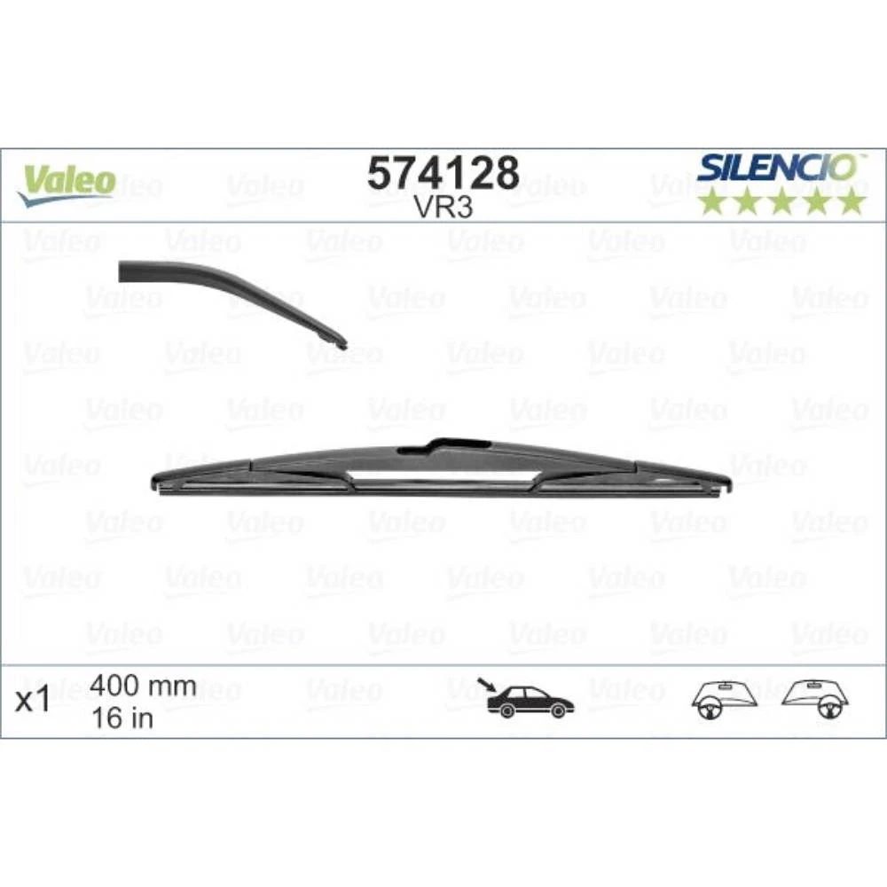 Rear wiper blade Valeo Silencio Rear 400 mm for Dodge Grand Caravan 2007-2009